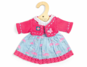 Bigjigs Toys Šaty s plameňáky a růžovým svetříkem pro panenku 34 cm