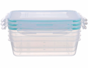 MagicHome Lunchbox, obdélníkový, Clip, sada 3 ks, 1350 ml, 15,5x21,5x7,5 cm