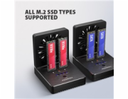 AXAGON ADSA-M2C22, USB-C 20Gbps dokovací stanice pro 2× M.2 NVMe/SATA SSD s funkcí klonování