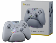 EasySMX Bezdrátová podložka Pad EasySMX X05Pro pro PC/Switch/iOS/Android/Steam Deck, bílá + dokovací stanice