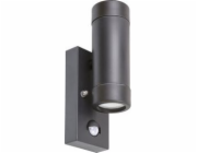 Rabalux Zahradní nástěnná lampa Medina 8835 IP44, černá, s pohybovým senzorem a otočným světlem