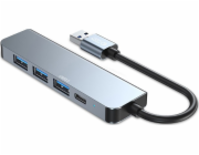 Tech-Protect USB HUB V0-HUB ADAPTÉR 5V1 ŠEDÝ