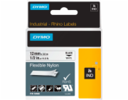 Dymo Rhino Band IND, Nylon 12 mm x 3,5 m cerna na bile