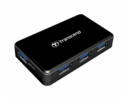 Transcend HUB2C, USB-C/4-Port USB 3.1 Gen 1, černý
