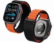 Spigen remienok Fabric Band pre Apple Watch 44-49mm - Black Orange