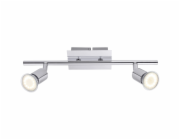 Stropní LED bodové svítidlo Torella se 2 žárovkami, chrom, 2xGU10, 3,5W, teplá bílá, 370lm, cca 36,5 cm