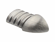Rohový čtvrtkruhový koncový profil, kartáčovaná nerezová ocel, 10 mm (2 ks)
