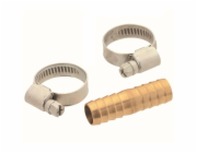 Mosazná hadicová spojka Kirchhoff se 2 hadicovými sponami 13 mm (1/2") bez otvoru