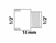 Prodlužovací závitník Kirchhoff 18,7 mm (1/2" vnitřní) x 21 mm (1/2" vnitřní) x 10 mm bez závitu