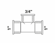 Kirchhoff redukční T-kus 30,3 mm (vnitřní závit 1") x 24,2 mm (vnitřní závit 3/4") x 30,3 mm (vnitřní závit 1")