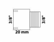 Prodloužení kohoutku Kirchhoff 15 mm (3/8" vnitřní) x 16,7 mm (3/8" vnitřní) x 20 mm, chrom