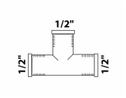 Kirchhoff T-kus 18,7 mm (1/2" vnitřní závit) mosaz