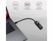 AXAGON HUE-M1C, 4x USB 3.2 Gen 1 MINI hub, kovový, kabel USB-C 20cm