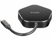 D-Link DUB-M420 4v1 USB-C Hub s HDMI/USB-C nabíjecím portem (černý/stříbrný)
