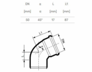 Magnaplast Elbow 45° UdBB nízkohlučný vnitřní kanalizační systém 50mm (146320)