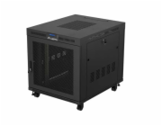 Stojací RACK instalační skříň 19 15U 800X1000 černá LCD perforovaná dvířka (FLAT PACK)
