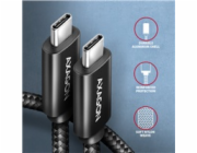 AXAGON BUCM2-CM10AB, CHARGE kabel USB-C <-> USB-C, 1m, Hi-Speed USB, PD 240W 5A, ALU, oplet, černý