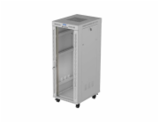 Lanberg 19" 32U 600x800 šedá stojící racková skříň se skleněnými dvířky, LCD (ploché balení)