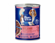 OPTIVITAL Chunks with beef, game and carrots in gravy - vlhké krmivo pro psy - 415g