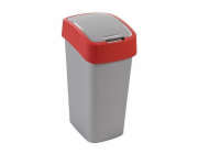 Curver® FLIP BIN 50 litrů, šedá/stříbrná/červená, na odpadky