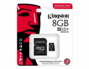 Kingston MicroSDHC karta 8GB Industrial C10 A1 pSLC Card + SD Adapter