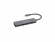 VERBATIM Dokovací stanice USB-C, 6v1, HDMI, USB-C PD, USB 3.0, USB 2.0, SD a microSD, šedá