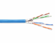 DIGITUS Instalační kabel CAT 6A U-FTP, 500 MHz Eca (EN 50575), AWG 23/1, papírová krabička 100 m, simplex, barva modrá