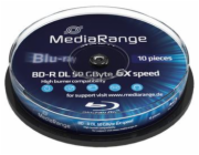 MEDIARANGE BD-R BLU-RAY 50GB 6x Dual Layer spindl 10ks