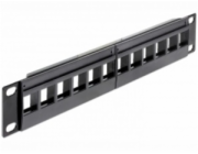Delock - Propojovací panel - černá - 1U - 10" - 12 portů