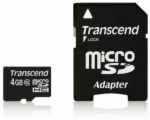 Transcend MicroSD karta SDHC 4GB + Adapter / Class 10