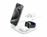 Belkin Boost Charge 3-in-1 Magnetic Foldable Wireless Charger with Qi2 15W + 36W Charger - White