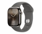 Apple Watch Series 10 GPS + Cellular 46mm Prírodný titán s kamenno sivým športovým remienkom - M/L