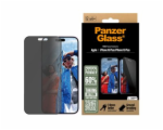 PanzerGlass - Ochrana obrazovky pro mobilní telefon - ultra široký tvar - sklo - s bezpečnostním filtrem - dvoucestné - barva rámu černá - pro Apple iPhone 16 Plus