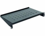 Legrand EvoLine 2-bodová police pevná 1U 400mm, nosnost 25kg, černá, perforovaná